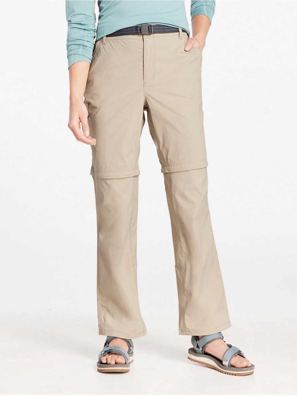 NWT L.L. Bean Tropicwear Zip Off Convertible Hiking Pants M Reg Soft Sand